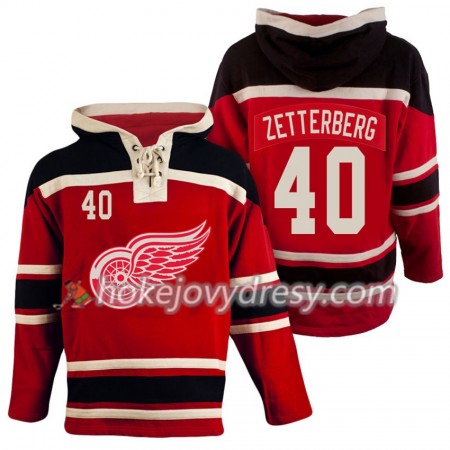 Detroit Red Wings Henrik Zetterberg 40 Červená Sawyer Mikiny Hooded - Pánské